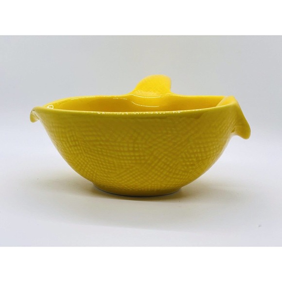 Vtg 1950's MCM Cardinal China Co USA Art Pottery Yellow Lemon Shaped Pourer - Picture 3 of 10